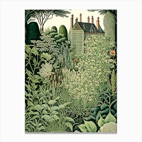 Hidcote Manor Garden 1, United Kingdom Vintage Botanical Canvas Print