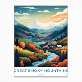 Usa Great Smoky Mountains Travel Canvas Print