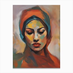 Painting Muslim Woman Canvas Print