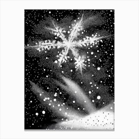 Diamond Dust, Snowflakes, Black & White 1 Canvas Print