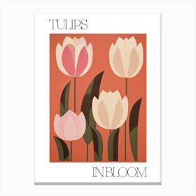 Tulips In Bloom Flowers Bold Illustration 2 Canvas Print