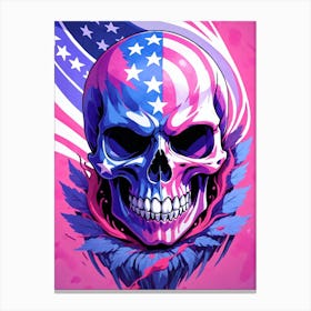 American Flag Floral Face Evil Death Skull (29) Canvas Print