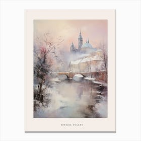 Dreamy Winter Painting Poster Krakow Poland 1 Canvas Print