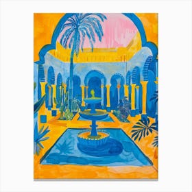 Blue And Yellow Courtyard Canvas Print