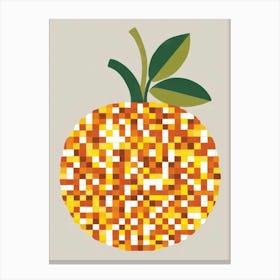 Orange Pixel Art 15 Canvas Print