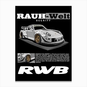 Porsche RWB White Canvas Print