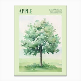 Apple Tree Atmospheric Watercolour Painting 3 Poster Canvas Print