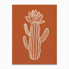 Cactus Line Drawing Acanthocalycium Cactus 3 Canvas Print