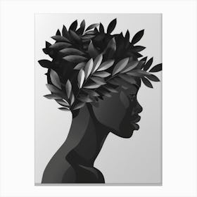 Portrait Of A Woman With Leaves In Her Hair 2 Canvas Print