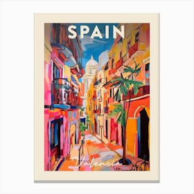 Valencia Spain 6 Fauvist Painting Travel Poster Canvas Print