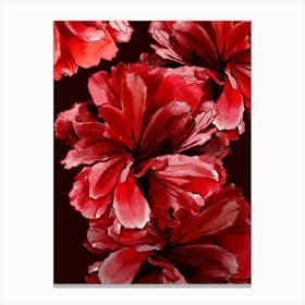 Red Watercolor Flowers Sensual Canvas Print