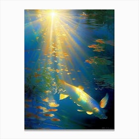 Hikari Moyomono Koi Fish Monet Style Classic Painting Canvas Print