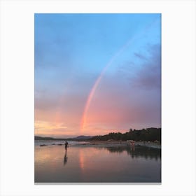 Sunset with Rainbow in Tamarindo, Costa Rica Canvas Print