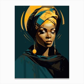 African Woman In A Turban 10 Canvas Print