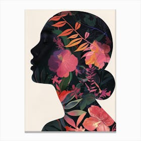 Woman'S Head With Flowers Canvas Print