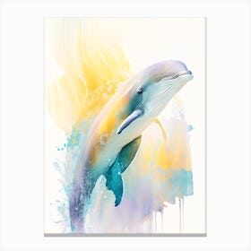 Atlantic Humpback Dolphin Storybook Watercolour  Canvas Print