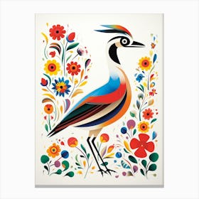 Scandinavian Bird Illustration Lapwing 4 Canvas Print