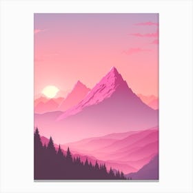 Misty Mountains Vertical Background In Pink Tone 33 Canvas Print