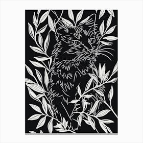 Highlander Cat Minimalist Illustration 3 Canvas Print