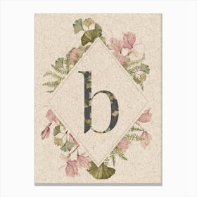 Floral Monogram B Canvas Print