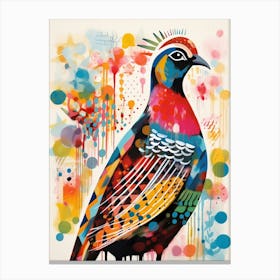 Bird Painting Collage Pheasant 4 Canvas Print