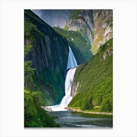 Kjosfossen, Norway Majestic, Beautiful & Classic (2) Canvas Print