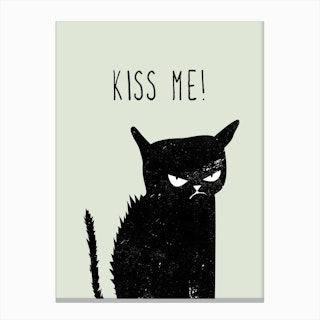Kiss me Cat Canvas Print