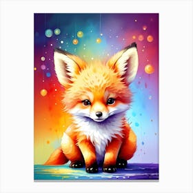 Finnigan the Colorful Fox: Keeper of the Starlit Woods Canvas Print