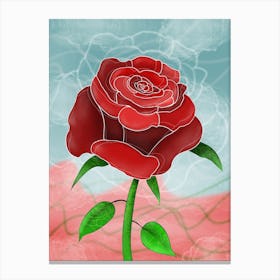 Large red rose digital illustration Canvas Print