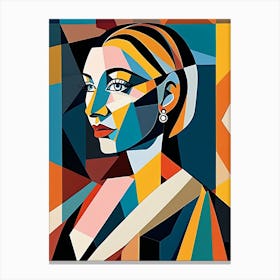 Woman Portrait Cubism Pablo Picasso Style (5) Canvas Print