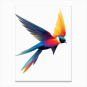 Colourful Geometric Bird Swallow 1 Canvas Print
