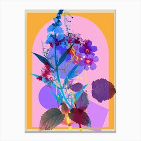 Forget Me Not 6 Neon Flower Collage Canvas Print