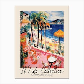 Taormina, Sicily   Italy Il Lido Collection Beach Club Poster 3 Canvas Print