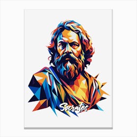 Socrates 01 Portrait WPAP Pop Art Canvas Print