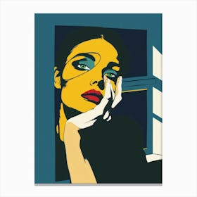 'A Woman In A Window' Canvas Print