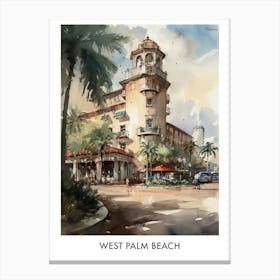 West Palm Beach Watercolor 3travel Poster Canvas Print