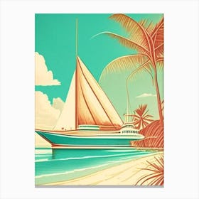 Bimini Bahamas Vintage Sketch Tropical Destination Canvas Print