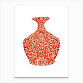 Vintage orange vase artwork Canvas Print