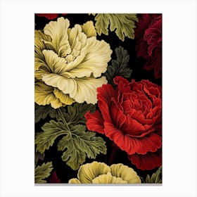 Ornamental Kale And Cabbage 3 William Morris Style Winter Florals Canvas Print
