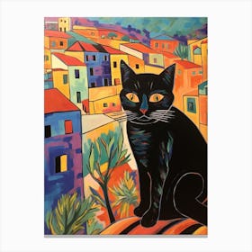 Painting Of A Cat In Beirut Lebanon Canvas Print