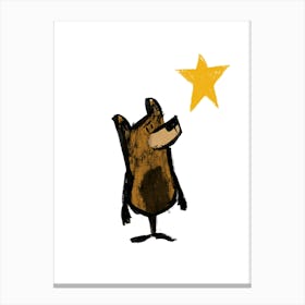 Bear & Star Canvas Print