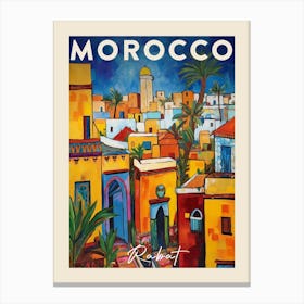 Rabat Morocco 3 Fauvist Painting Travel Poster Canvas Print