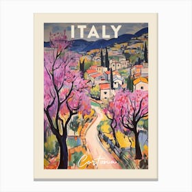 Cortona Italy 2 Fauvist Painting  Travel Poster Canvas Print