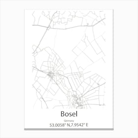 Bosel,Germany Minimalist Map Canvas Print