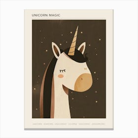 Unicorn With Hair Muted Pastels 2 Poster Canvas Print