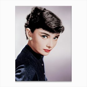 Portrait Of Actress Audrey Hepburn Canvas Print