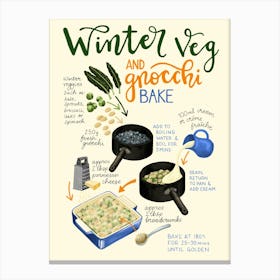 Winter Veg And Gnocchi Bake Canvas Print
