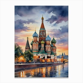 St Basil'S Cathedral Moscow 1 Canvas Print