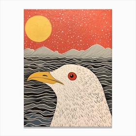 Bird Illustration Seagull 2 Canvas Print