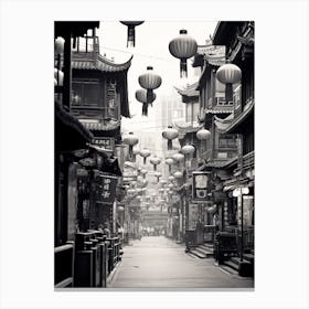 Shanghai, China, Black And White Old Photo 3 Canvas Print